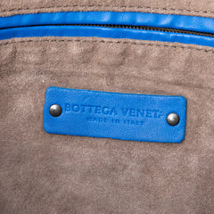 Bottega Veneta Nappa Intrecciato Nodini crossbody bag with woven leather design, featuring sleek shape and adjustable strap.