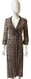 Ganni Leopard Wrap Dress Size 34/2