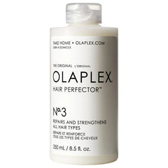Olaplex No. 3 Hair Perfector pre-shampoo treatment in a 250ml bottle for hair repair and strengthening.