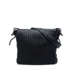 Nappa Intrecciato Messenger Bag Black - Lab Luxury Resale