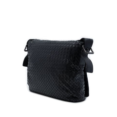 Nappa Intrecciato Messenger Bag Black - Lab Luxury Resale