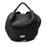 Leather Braided Stitch Hobo Black - Lab Luxury Resale