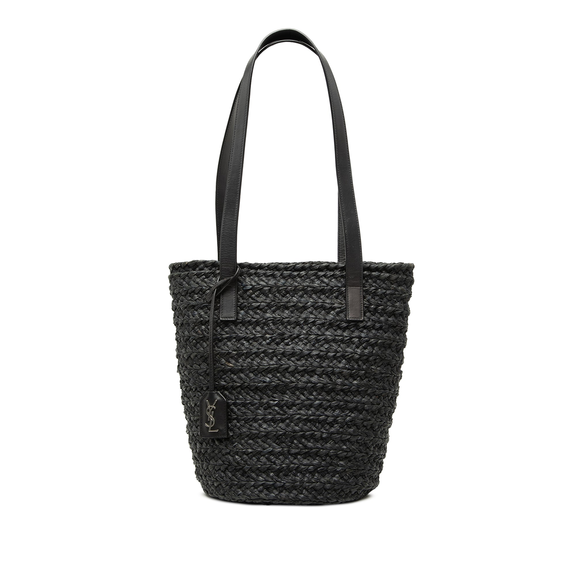 Small Raffia Panier Tote Black - Lab Luxury Resale