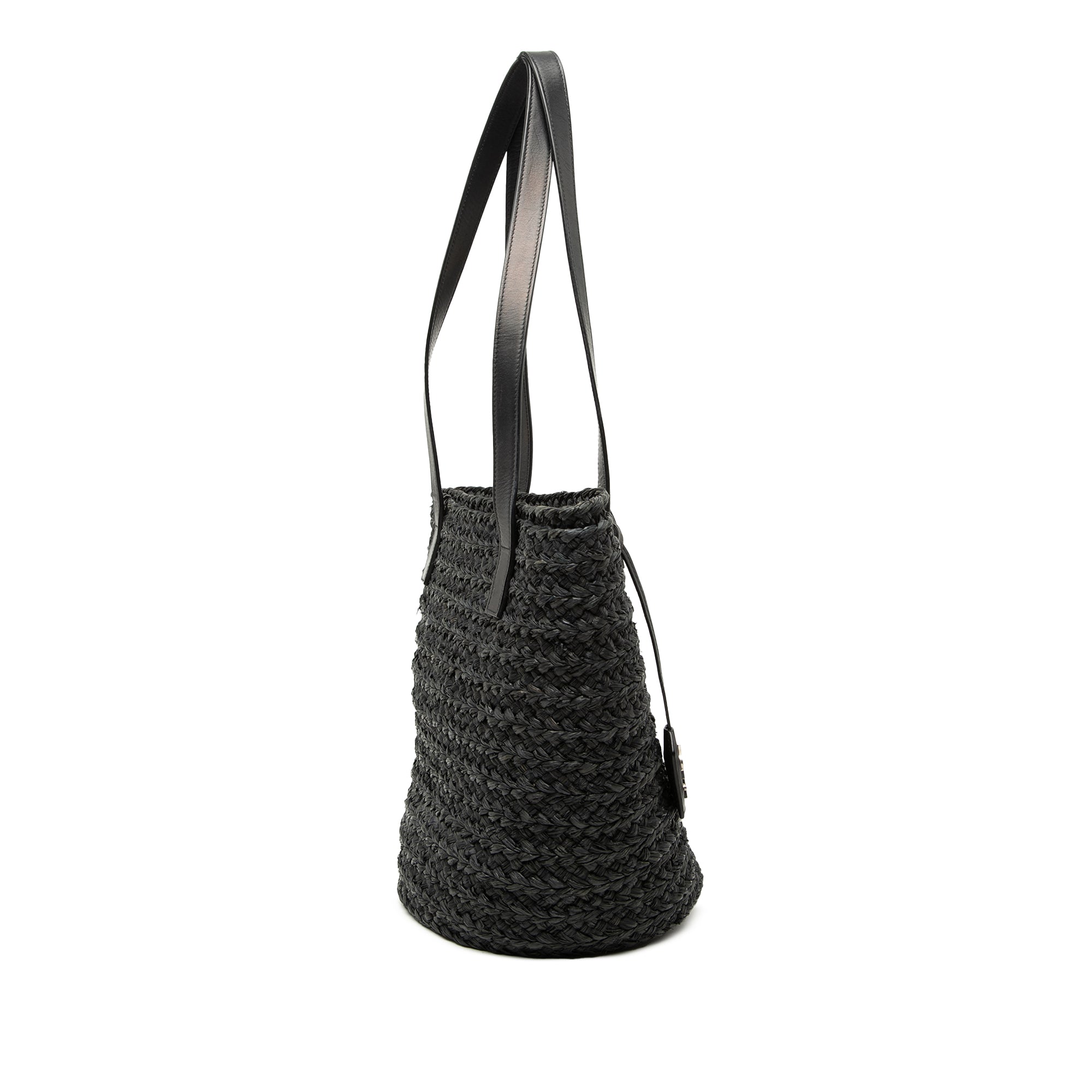 Small Raffia Panier Tote Black - Lab Luxury Resale