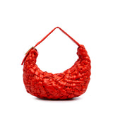 Bottega Veneta Foulard Intrecciato Calfskin Banana Hobo Red