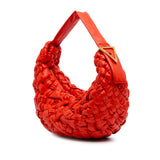Foulard Intrecciato Calfskin Banana Hobo Red - Lab Luxury Resale