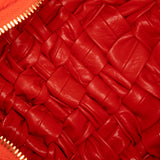 Foulard Intrecciato Calfskin Banana Hobo Red - Lab Luxury Resale
