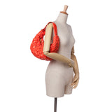Foulard Intrecciato Calfskin Banana Hobo Red - Lab Luxury Resale