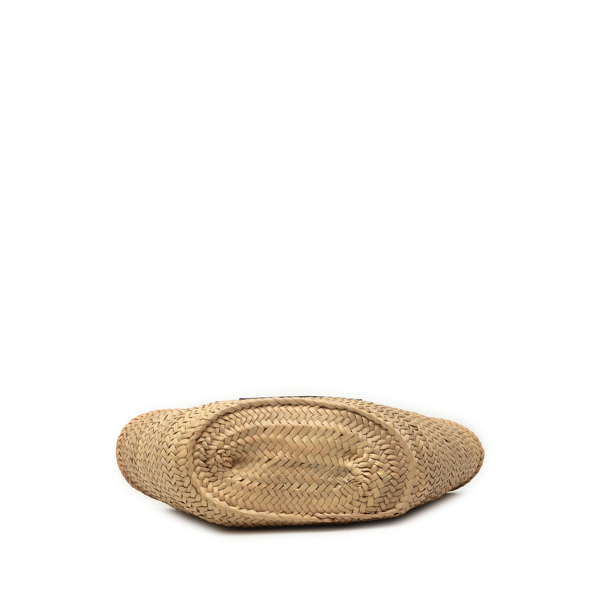 Small Raffia Anagram Basket Tote Beige - Lab Luxury Resale