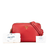 Vitello Phenix Double Zip Camera Bag Red - Lab Luxury Resale