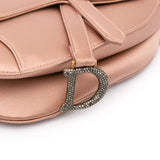 Mini Satin Crystal Embellished Saddle Bag Pink - Lab Luxury Resale