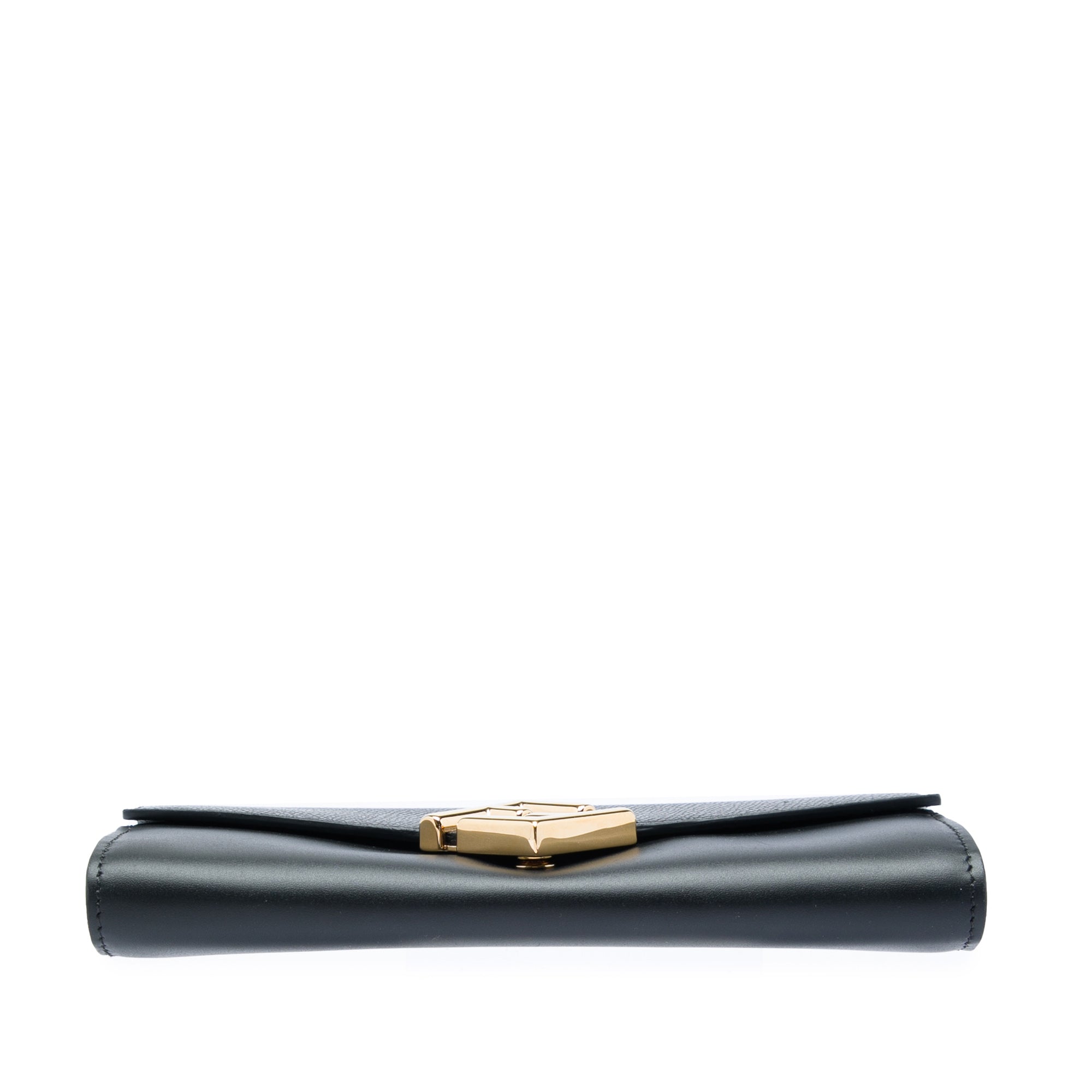 Smooth and Grained Calfskin Vitello King Cruise FF Diamonds Continental Envelope Wallet On Chain Black - Lab Luxury Resale