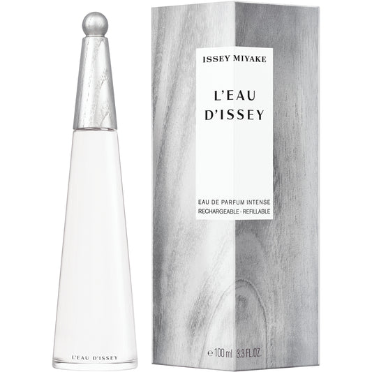 Issey Miyake L'Eau d'Issey Eau de Parfum Intense 100ml bottle with sleek design, unopened packaging, and elegant branding.