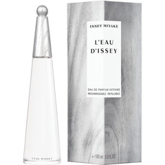 Issey Miyake L'Eau d'Issey Eau de Parfum Intense 100ml bottle with sleek design, unopened packaging, and elegant branding.