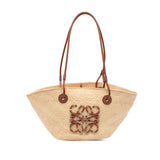 Paulas Ibiza Small Anagram Raffia Tote Brown - Lab Luxury Resale
