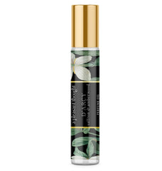 A Pleasant Thought D'ARCY perfume oil with saffron and amberwood, featuring a sleek glass bottle and elegant design.