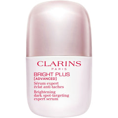Clarins Bright Plus Advanced Serum 30ml bottle, shown with sleek packaging, ideal for brightening and skin radiance.