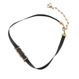 Nylon Grosgrain Ribbon JAdior Choker Necklace Black - Lab Luxury Resale