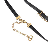 Nylon Grosgrain Ribbon JAdior Choker Necklace Black - Lab Luxury Resale