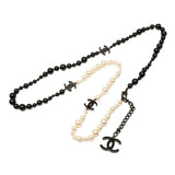 CC Faux Pearl and Bead Necklace Black - Lab Luxury Resale
