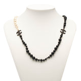 CC Faux Pearl and Bead Necklace Black - Lab Luxury Resale