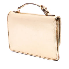 Metallic Leather Top Handle Wallet Bag Gold - Lab Luxury Resale