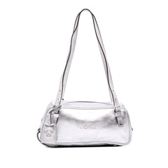 Metallic Leather Tag Bowling Bag Silver - Lab Luxury Resale