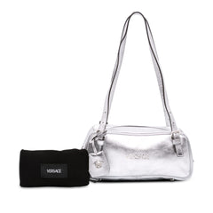 Metallic Leather Tag Bowling Bag Silver - Lab Luxury Resale
