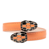 Bvlgari Calfskin and Gold Plated Enamel Serpenti Forever Bracelet
