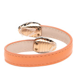 Calfskin and Gold Plated Enamel Serpenti Forever Bracelet Orange - Lab Luxury Resale