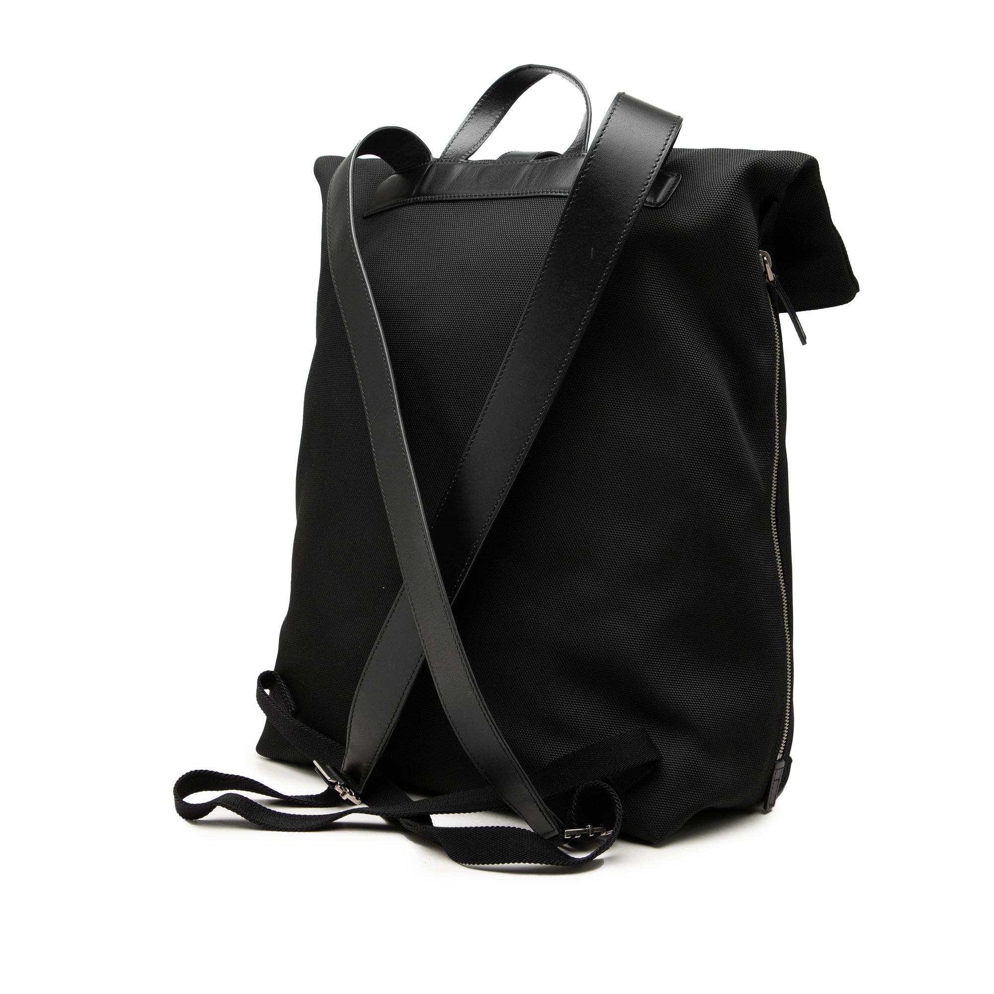 Canvas Techno Web Fold Over Backpack Black - Lab Luxury Resale