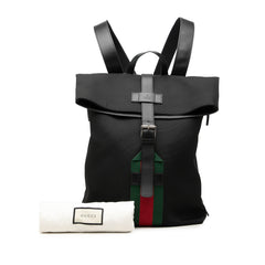 Canvas Techno Web Fold Over Backpack Black - Lab Luxury Resale