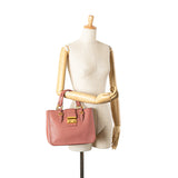 Miu Miu Goatskin Madras Leather Satchel Pink