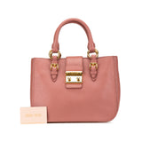 Goatskin Madras Leather Satchel Pink - Lab Luxury Resale