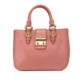 Goatskin Madras Leather Satchel Pink - Lab Luxury Resale