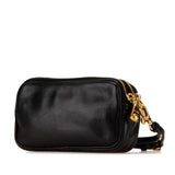 Studded Nappa Double Zip Pouch Black - Lab Luxury Resale