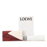 Leather Puzzle Continental Wallet Red - Lab Luxury Resale