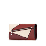 Leather Puzzle Continental Wallet Red - Lab Luxury Resale