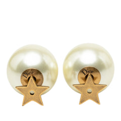 Gold Plated Faux Pearl Star Tribales Push Back Earrings Gold - Lab Luxury Resale