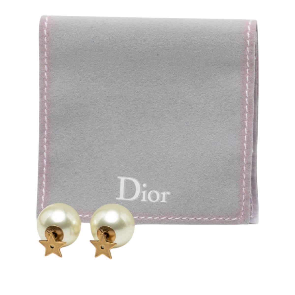 Gold Plated Faux Pearl Star Tribales Push Back Earrings Gold - Lab Luxury Resale