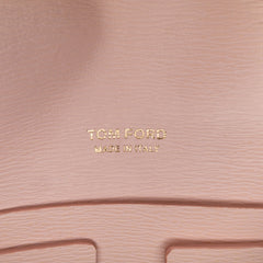 Pink Tom Ford Calfskin Lock Crossbody bag with sleek design and gold-tone hardware, featuring a secure lock closure.