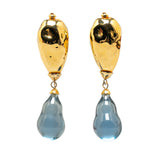 Yves Saint Laurent Gold Plated Resin Teardrop Clip On Earrings