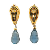 Gold Plated Resin Teardrop Clip On Earrings Gold - Lab Luxury Resale