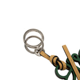 Leather Anagram Key Ring and Bag Charm Green - Lab Luxury Resale