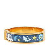 Narrow Enamel Sous le Charm d Orphee Clic H Bracelet PM Blue - Lab Luxury Resale