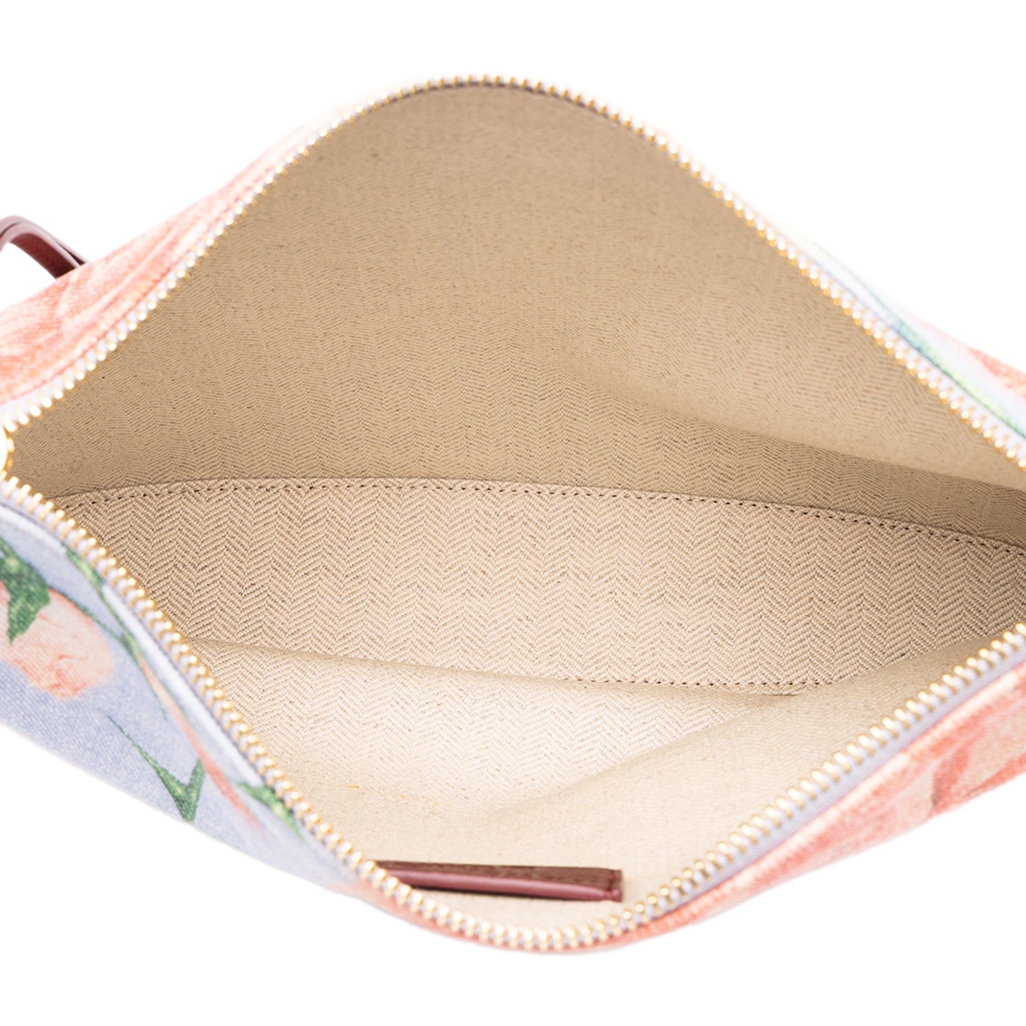 Paulas Ibiza Canvas Rose Print Clutch Blue - Lab Luxury Resale