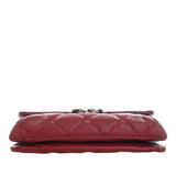 CC Quilted Calfskin Double Stitch Hamptons Flap Red - Lab Luxury Resale