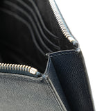 Grain De Poudre Zip Clutch Blue - Lab Luxury Resale