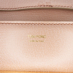 Tom Ford medium leather Natalia crossbody bag in pink showing smooth leather finish and adjustable strap.