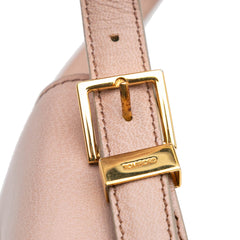 Tom Ford Medium Leather Natalia Crossbody Bag in pink, showcasing its sleek design and adjustable strap.